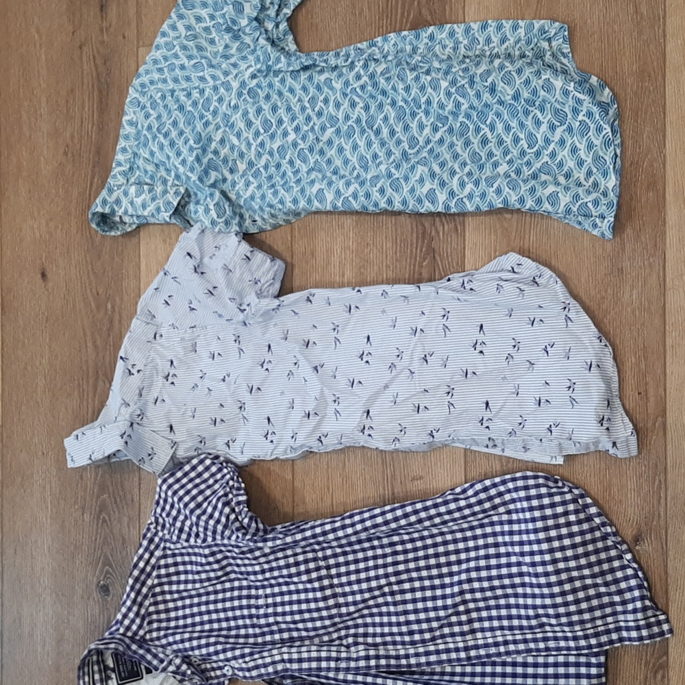Denim Flower Old Navy On The Road Men's Short Sleeve Shirts Collared Lot